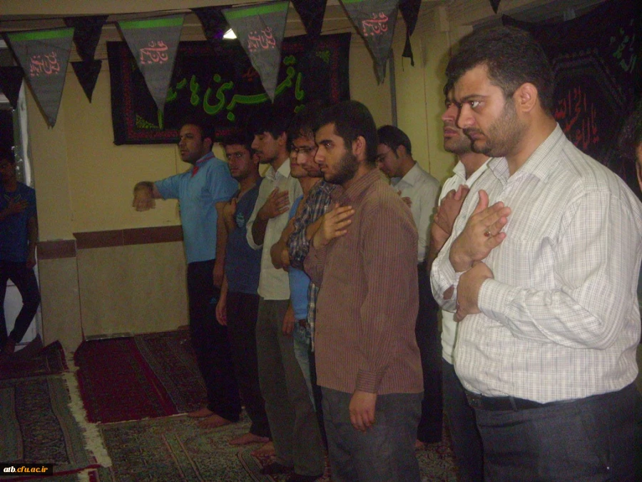 هیات مذهبی امام علی (ع) ، بسیج اساتید و دانشحویی و دفتر فرهنگی هنری پردیس
مراسم عزاداری سالار شهیدان ابا عبدالله الحسین (ع) و یاران با وفای آن حضرت در دهه اول و دوم محرم  5