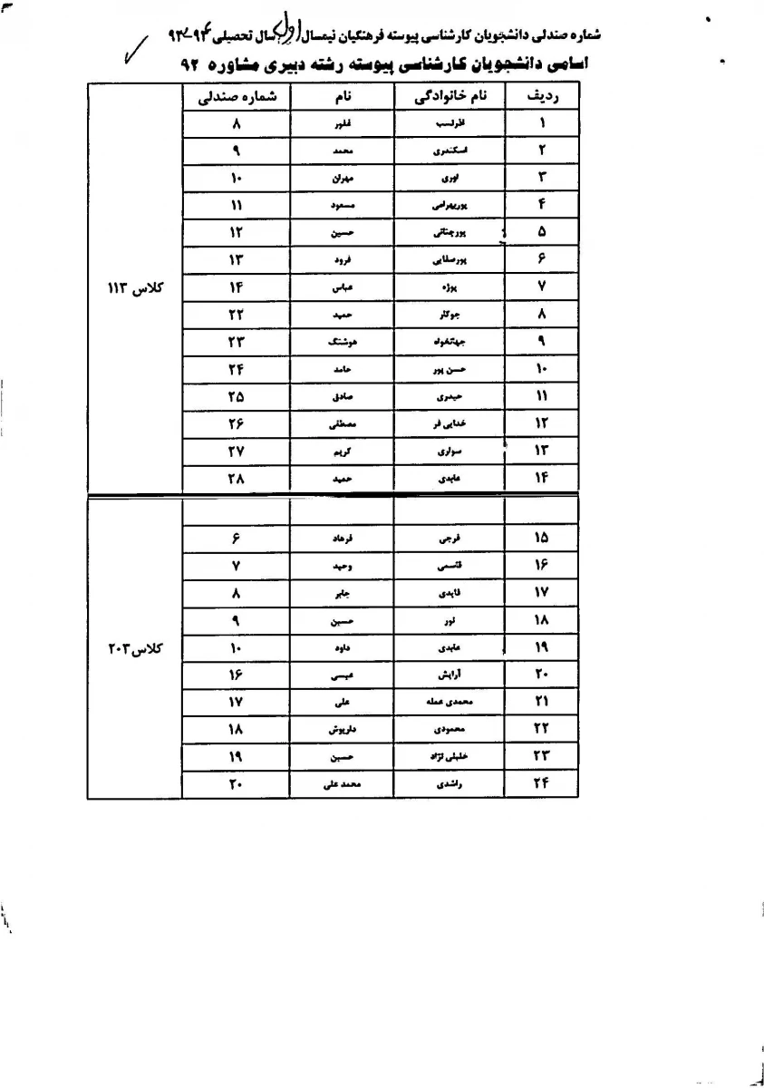 شماره صندلی 931 پیوسته