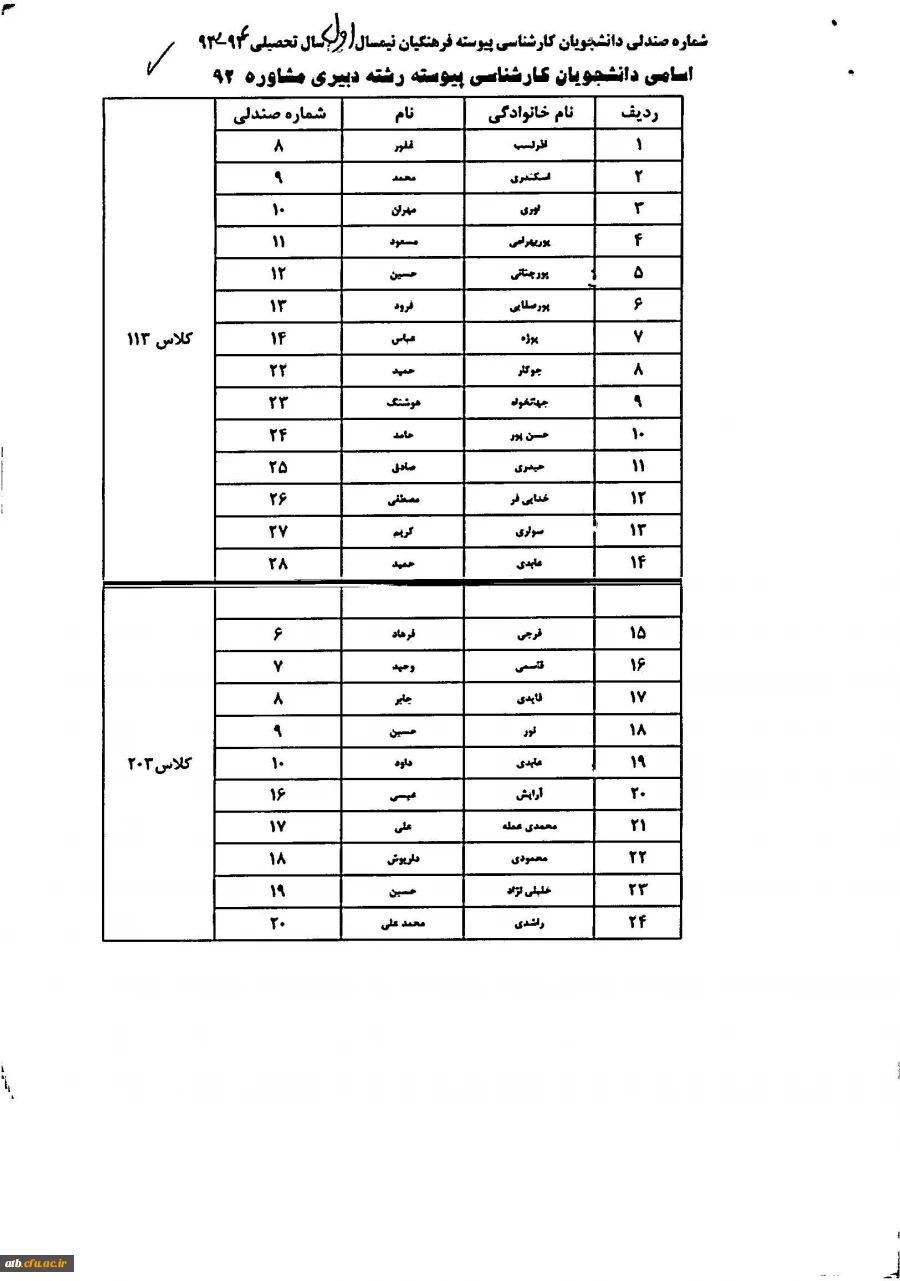 شماره صندلی 931 پیوسته