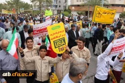 حضور باشکوه مسئولان، اساتید و دانشجو معلمان دانشگاه فرهنگیان استان بوشهر در راهپیمایی ۱۳ آبان 6