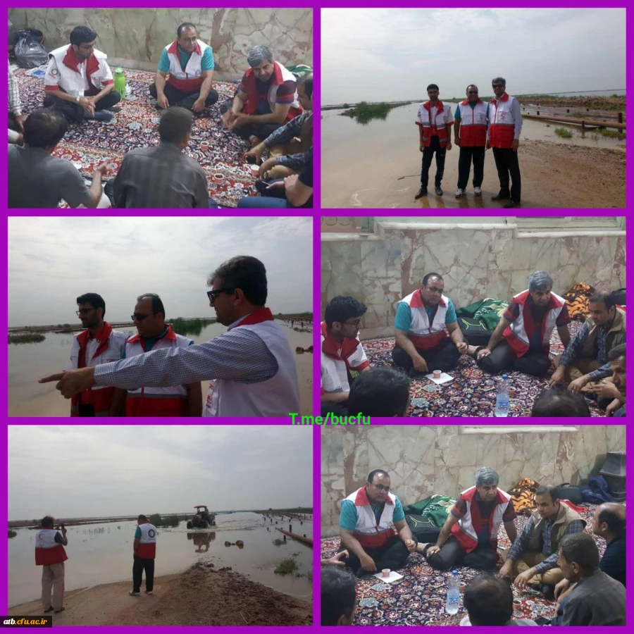 حضور دکتر مولایی و دکتر عرب زاده در کمپ دانشجویان جهادگر داوطلب اعزامی به مناطق سیل زده خوزستان 2