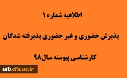 اطلاعیه شماره 1 پذیرفته شدگان آزمون سراسری سال1398 2